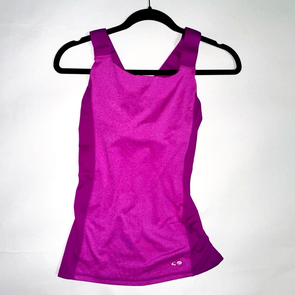Women's Champion Duo Dry Tank Pink/Purple Racerback Running Wide Strap